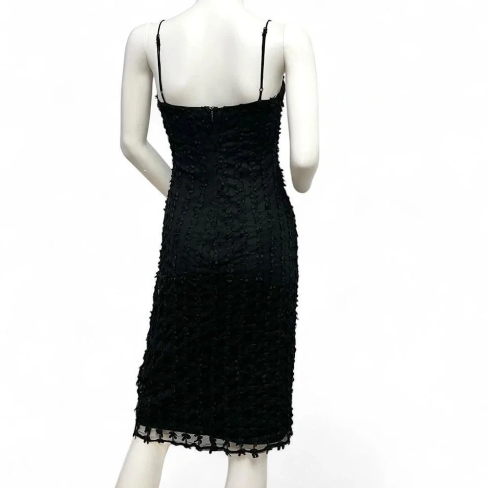 Betsey Johnson Black Textured Midi Slip Dress - Picture 4 of 7